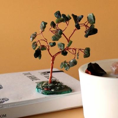 Green Aventurine Crystal Tree Green Agate, 35 Gemstones