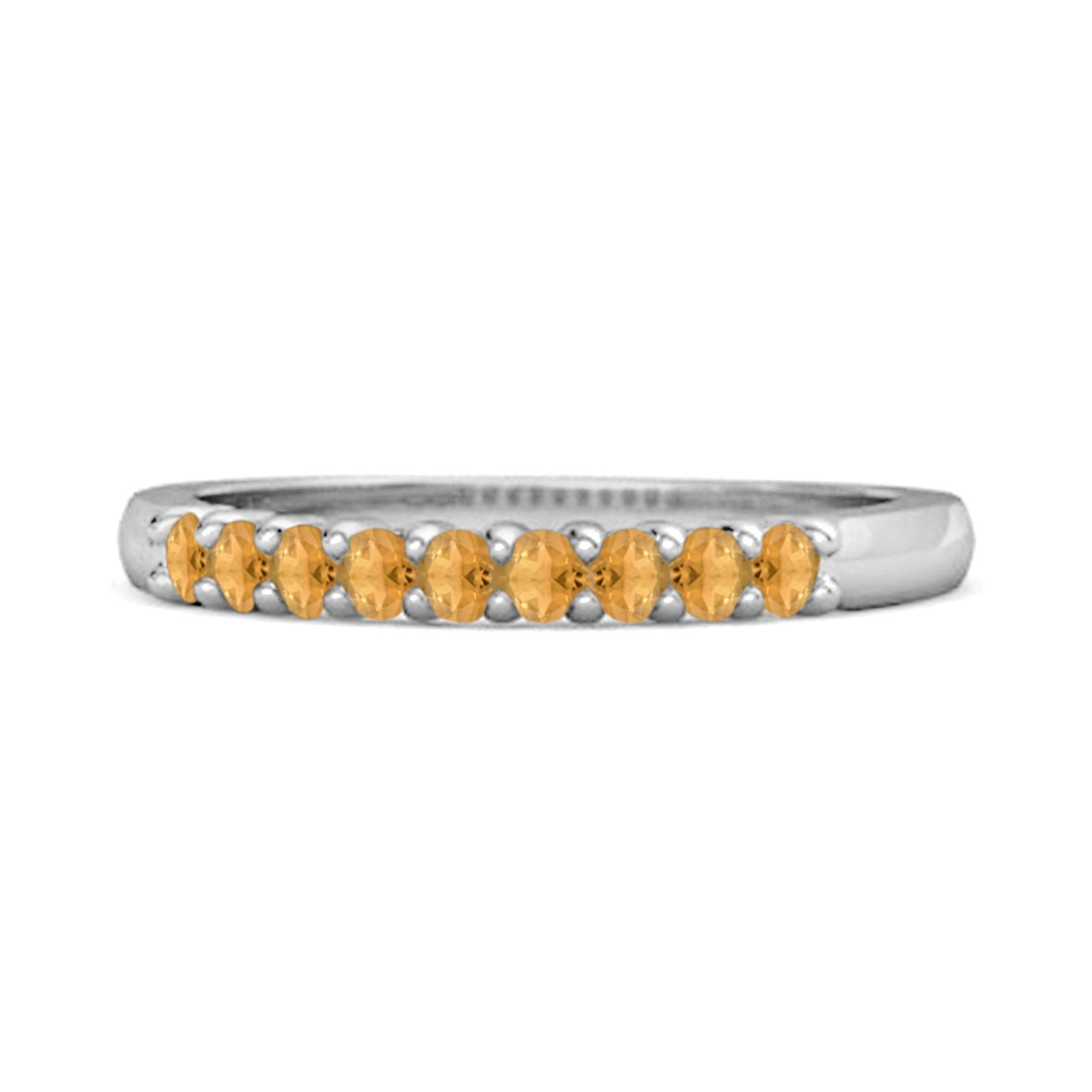 Citrine Eternity Delicate Stackable Band Ring- 925 Sterling Silver 6