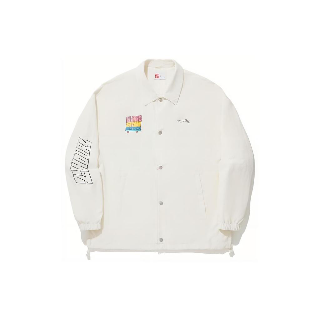 Li Ning Pablo Ientile Kollaboration Cartoon-Muster Bedruckte Polokragen Locker Sportsakko Herrenjacke Off-White AFDU253-3