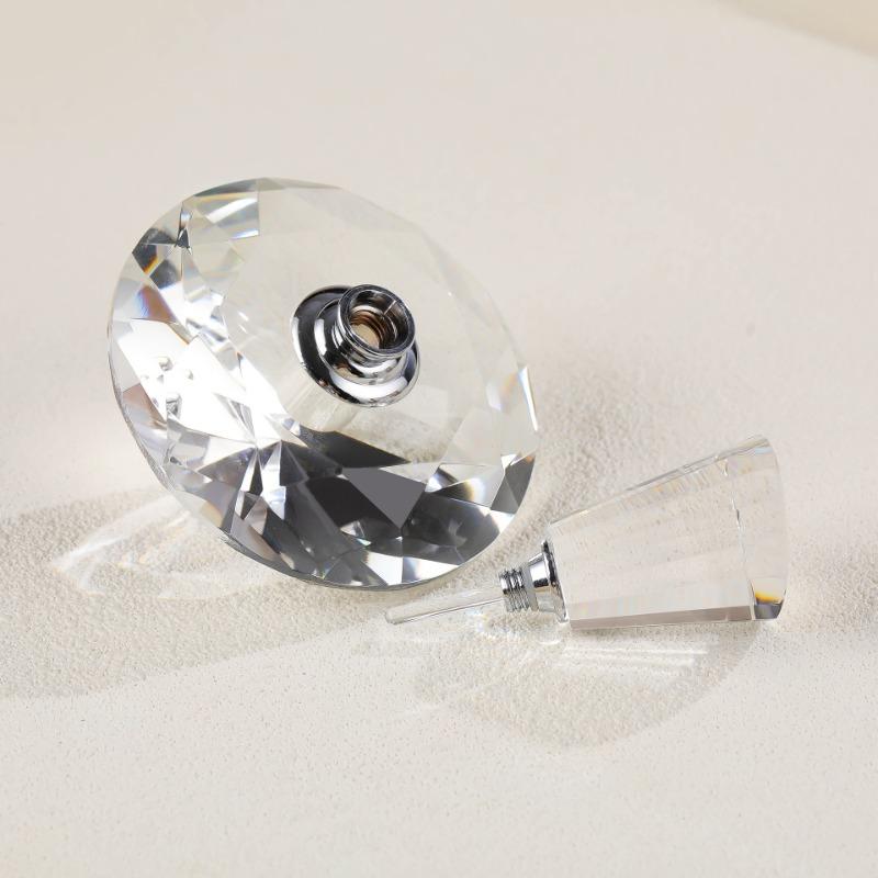 Kristallglas Emulsionsspenderflasche Diamantform Parfümflasche Klarglasbehälter Heim Badezimmer Schmuckstück Geburtstagsgeschenk
