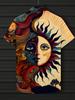 3D Digital Printing Summer Short Sleeve Shirt for Men, Double-Sided Pattern Design, Buttoned, Turn- Collar, Regular Style, Fashionable Sports Casual
