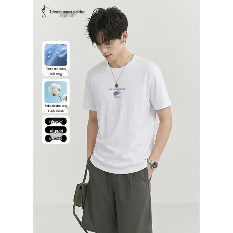 TRIES Spring/Summer English Print T-Shirt 50 белый