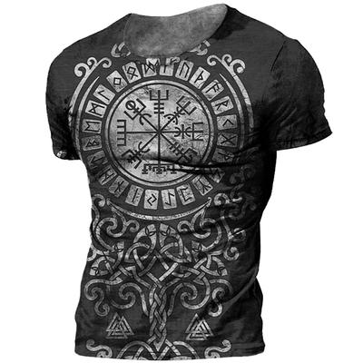 Camiseta Vintage para hombre, camisetas con estampado vikingo en 3d, camisetas de verano, camisetas holgadas informales, ropa para hombre, sudadera de calle Hip Hop con cuello redondo