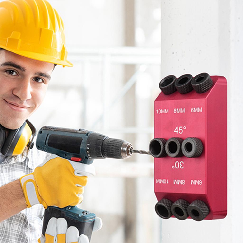 30 Degrees 45 Degrees 90 Degrees  Guide Jig Drill Guide Pocket Hole Jig 30 45 90 Degree Multi Angle Positioner for