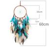 Vintage Bohemian Blue Feathers Dream Catcher Large Wind Chimes Wall Hanging Handmade Ornaments Home Decorations For Girls Gifts