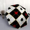 1pc Playing Cards Pattern Automatic Folding Umbrella - Compact 8-Rib Design, Durable Plastic & Iron, Festive Gift, Compact Umbrellan037