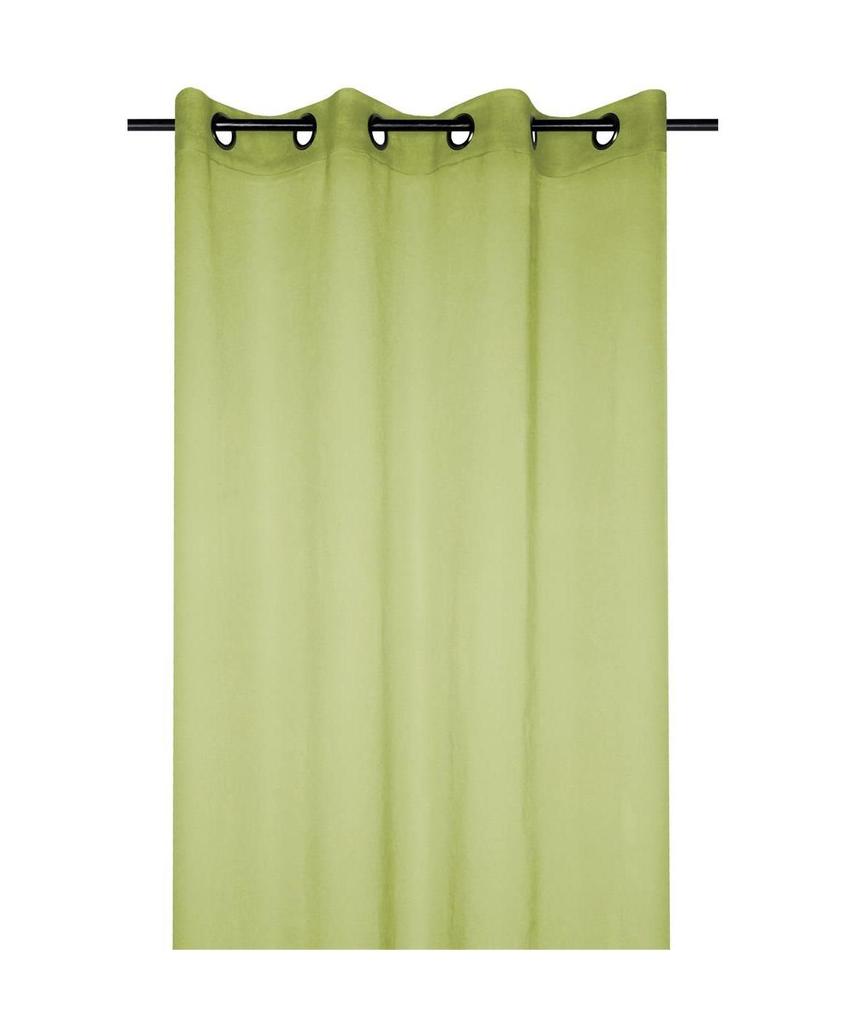 Voilage - Mona - 135 x 260 cm - Vert tilleul - 100% polyester - Œillets métalliques