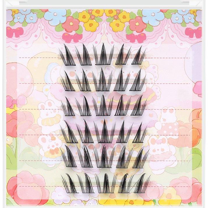 Glue-Free Sunflower False Eyelashes: Segmented Three-Step, High Quality, Natural Look, Thick & Dense, No Removal Needed.