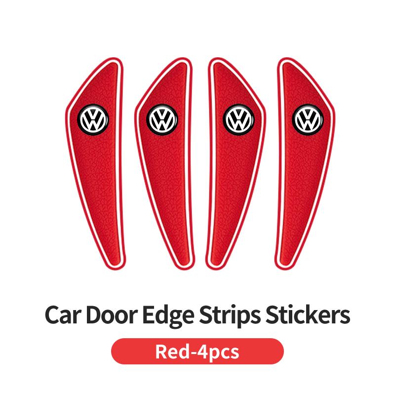 4Pcs PVC Soft Rubber Blade Shaped Auto Car Door Corner Anti-collision Sticker For VW Tiguan CC Jetta Polo Golf Passat Zt1
