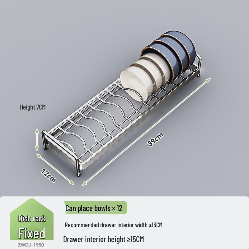304 Stainless Steel Kitchen Cabinet Dish & Bowl Rack