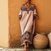 Damen, Urlaub, Bohème-Print, Lockerer Schnitt, Kleid