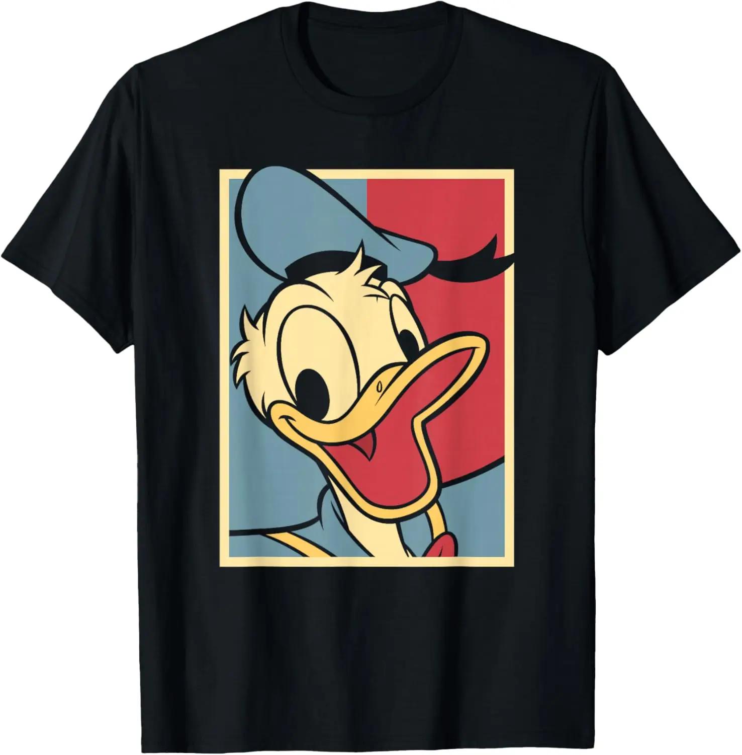 Hot Fashion Disney Mickey Classic Donald Duck Big Face 4th of July T-Shirt S-4XL Four Seasons Gift L