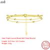 EFFIE QUEEN 925 Silver 14k Gold 1mm Triple Layered Beads Ball Chain Bracelet Ideal Jewelry for Women 2026 Trend Bracelet SB173