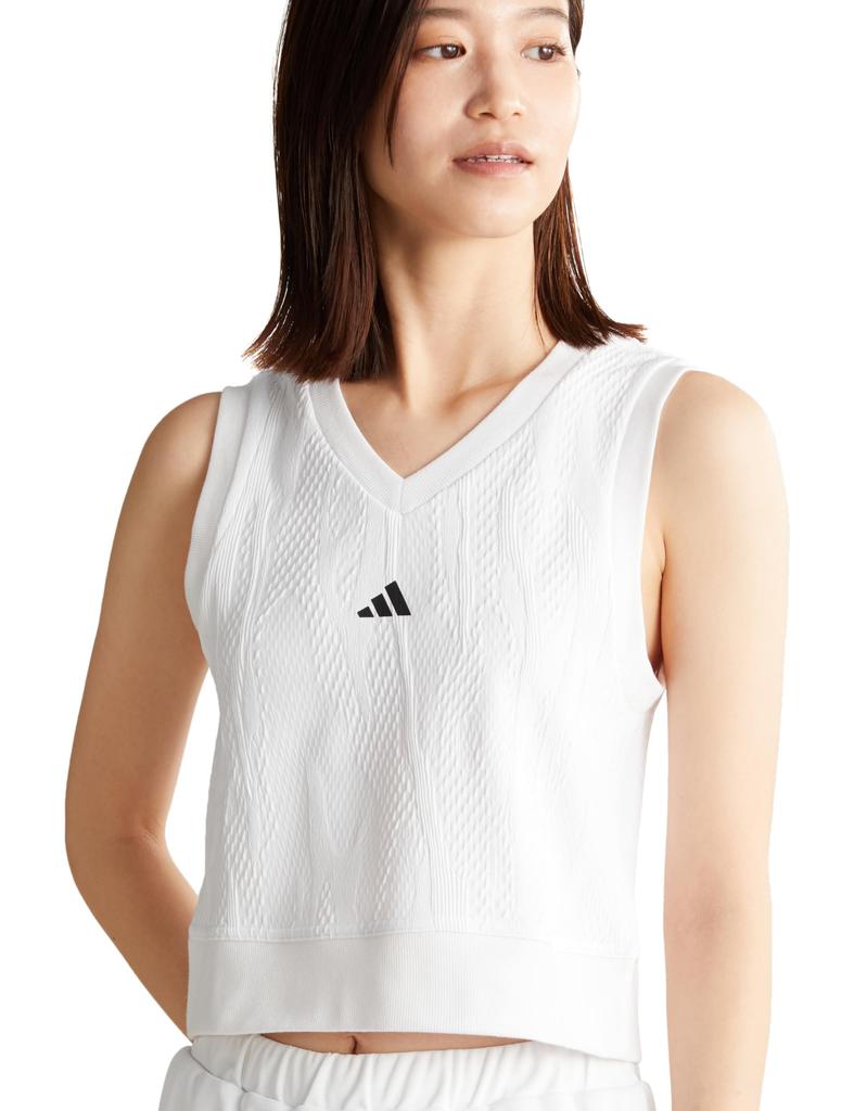 Adidas Professional Tennis CROP Fitness and Training White Size L Women's Top, Shirt, (IT4688),