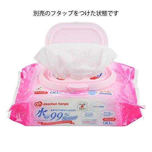 Akachan Honpo Baby Honpo 99% Water Super Wet Hand Wash, 90 Sheets X 12 Packs