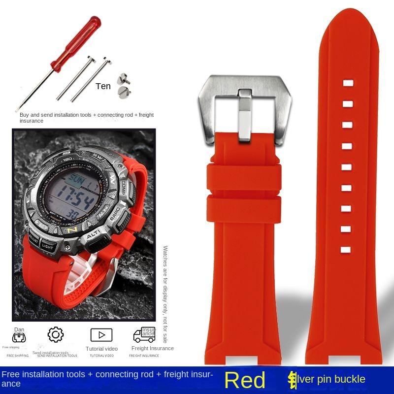 Pro Casio PRG-240 PRG-130Y/T PRW-1500 PRG-130 Pryskyřice Silikon Konkávní Gumový Řemínek na Hodinky s Nářadím Sportovní Řemínek Příslušenství