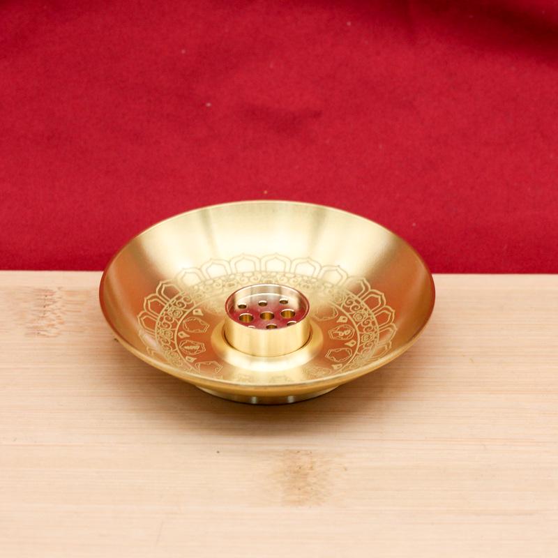 Brass Gourd Incense Burner & Holder with Lotus Design for Stick Incense, Home Worship, and Meditation