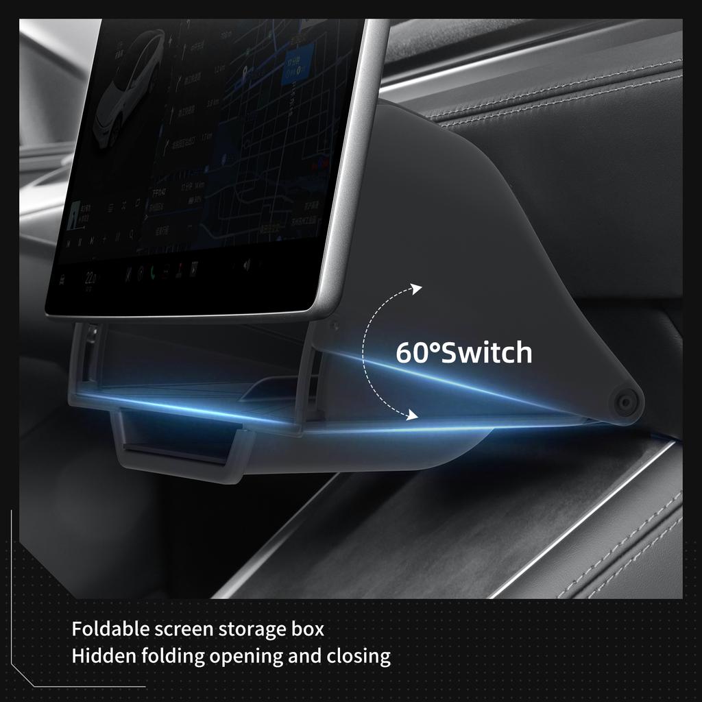 LUCKEASY for Tesla Model YL/Y Juniper/Model 3 Highland 2025 Car Hidden Storage Organizer Under Central Control Screen Tray