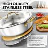 MICHELANGELO 12 Inch Stainless Steel Pan with Lid Nonstick Large Saute Pan Dishwasher Oven-Safe Cooktops Compatible Kitchenware