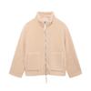 Giacca Cardigan Corta Calda in Lana d'Agnello Moda Invernale da Donna a Colore Unito
