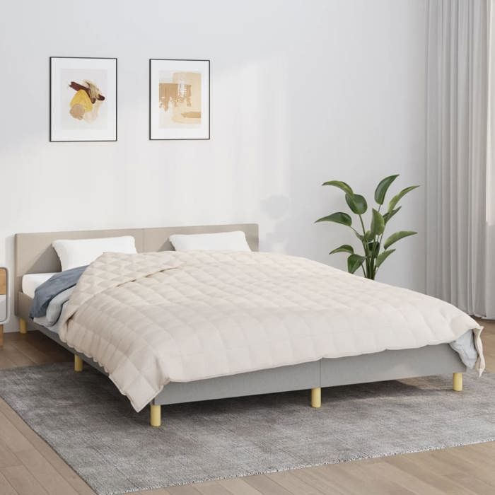 VidaXL Weighted Blanket Light Cream 200x225 Cm 13 Kg Fabric 350763