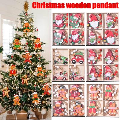12 DB Karácsonyi Fa Medál Mézeskalács Ember Gnómok Karácsonyfa Akasztós Dísz 2025 Noel Otthoni Dekoráció Újévi Ajándék