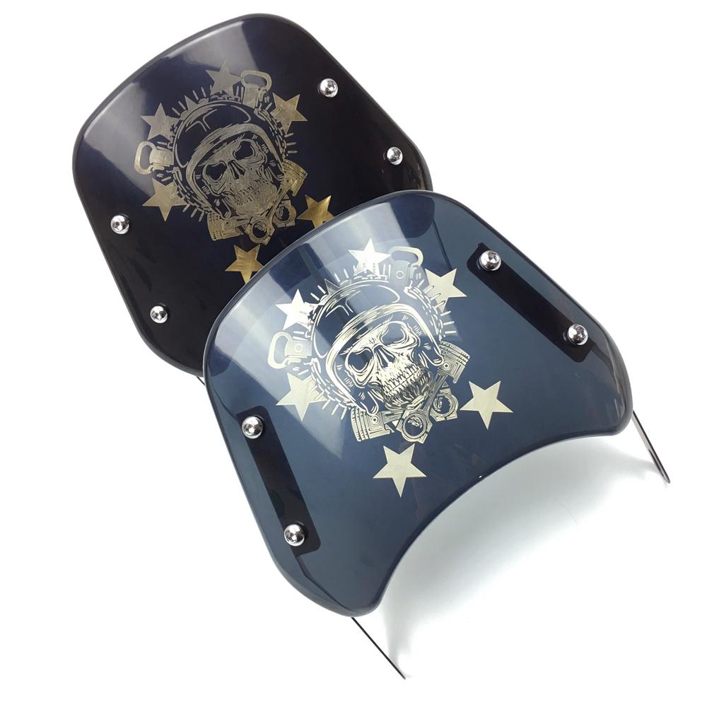 Motorcycle Windshield Wind Deflector Windscreen Universal for Harley Honda Yamaha Kawasaki Suzuki 6.5"-9.45"