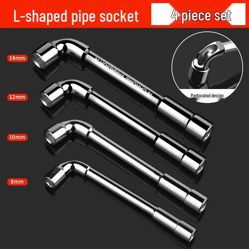 L-Shaped Hexagon Pipe Socket Wrench Tool, 7/8/10/12/14/17mm
