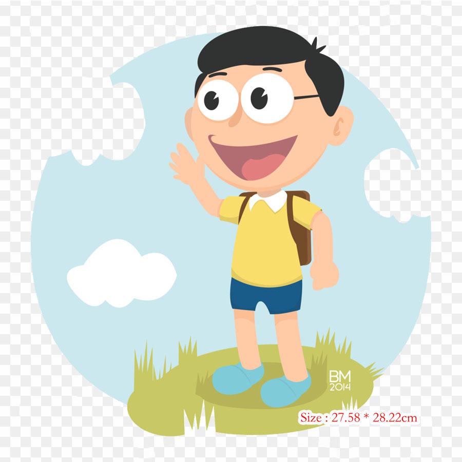 Shizuka Minamoto Nobita Nobi nažehlovací záplaty pro svépomocné oblečení s přenosem tepla Termolepky na trička Anime tisk