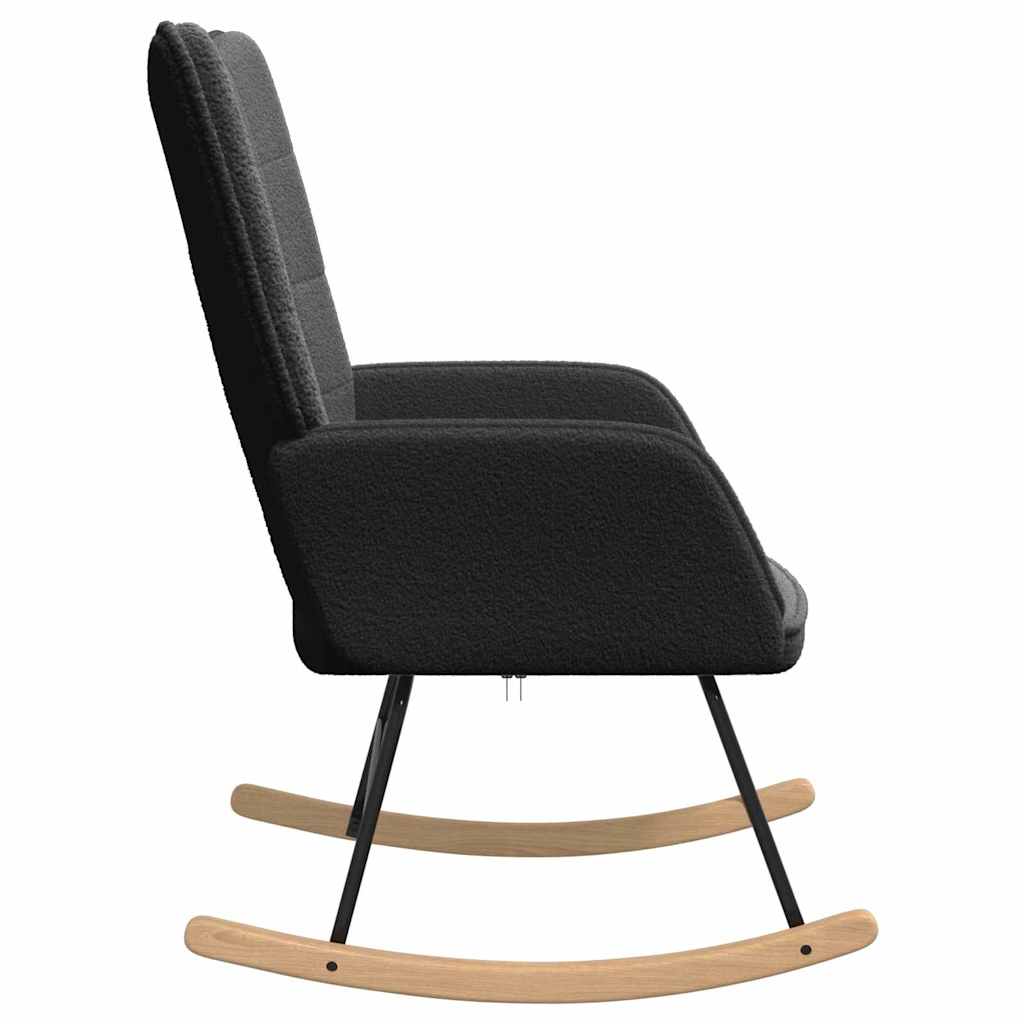 Rocking Chair Black Sherpa Fabric