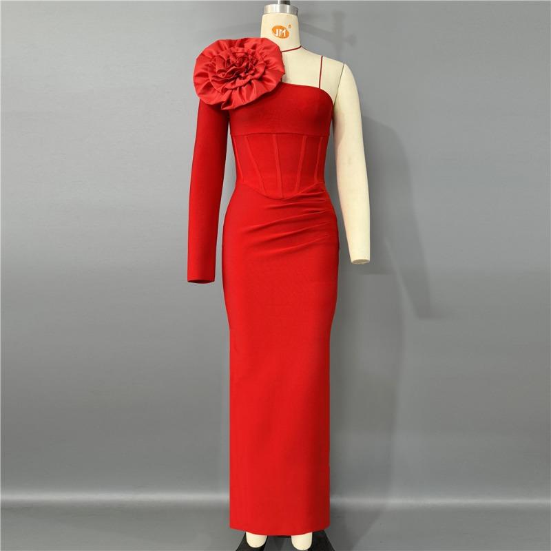 

Летнее Новое Модное Платье-Бандаж на Одно Плечо, Облегающее, Сексуальное, с Юбкой в Облипку, Женская Одежда XL