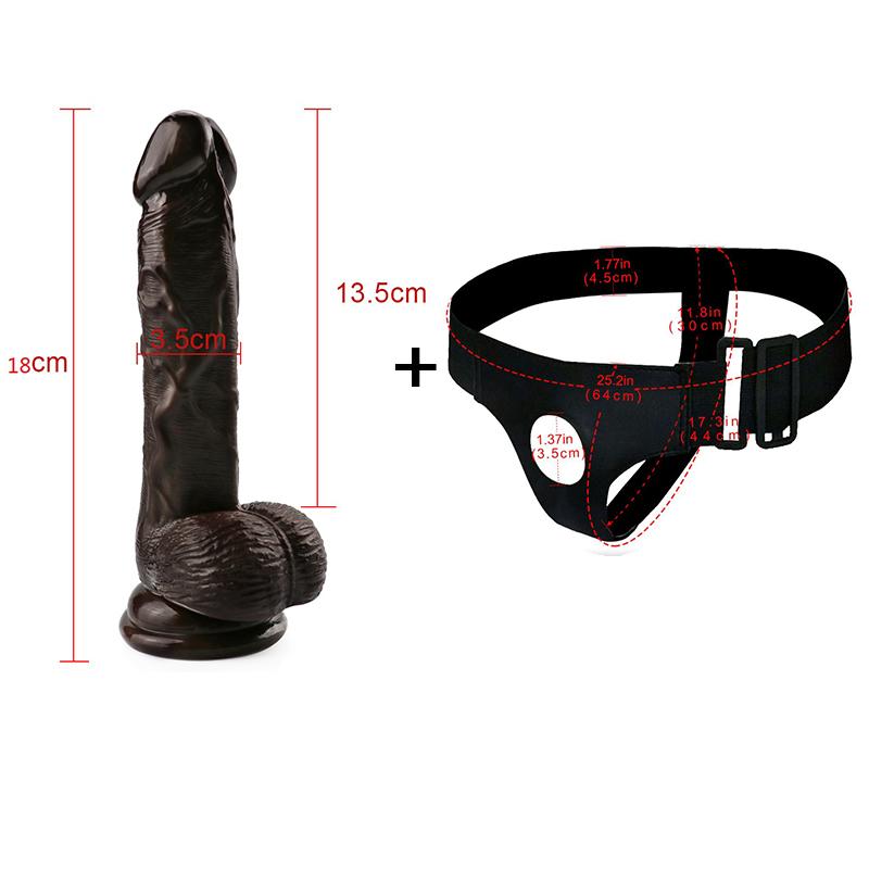 RUNYU Strapon Dildo for Women Suction Cup Realistic Strap-On Dildo Strap On Sex Toy for Lesbian