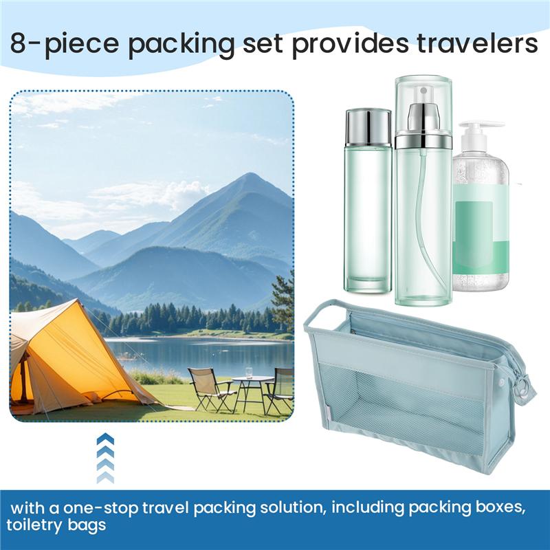 

Good-Travel Assortment Storage Bags For Packing Square Clothes Underwear Cosmetic Travel Fabric ,D 8Piece светло-синий