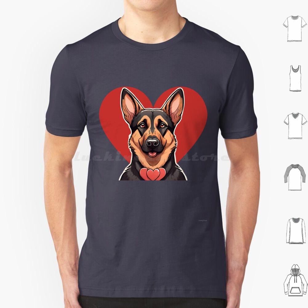Cute Valentine German Shepherd Dog T Shirt Men Women Kids   Valentine Valentine Dog German Shepherd Cute Dog Dog In Heart