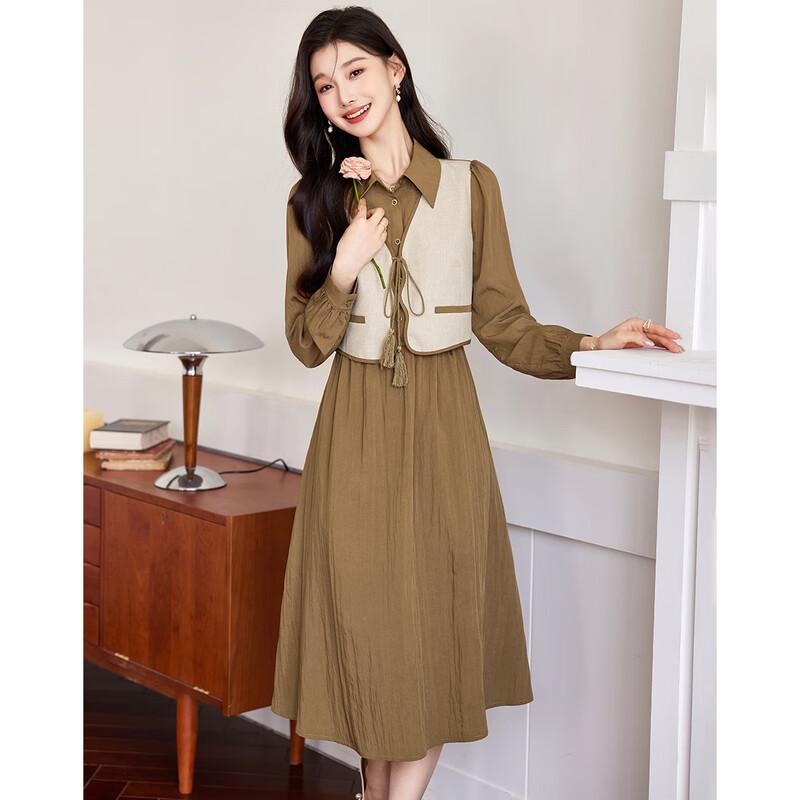 Women's Elegant Long Sleeve Mid-Length Dress
