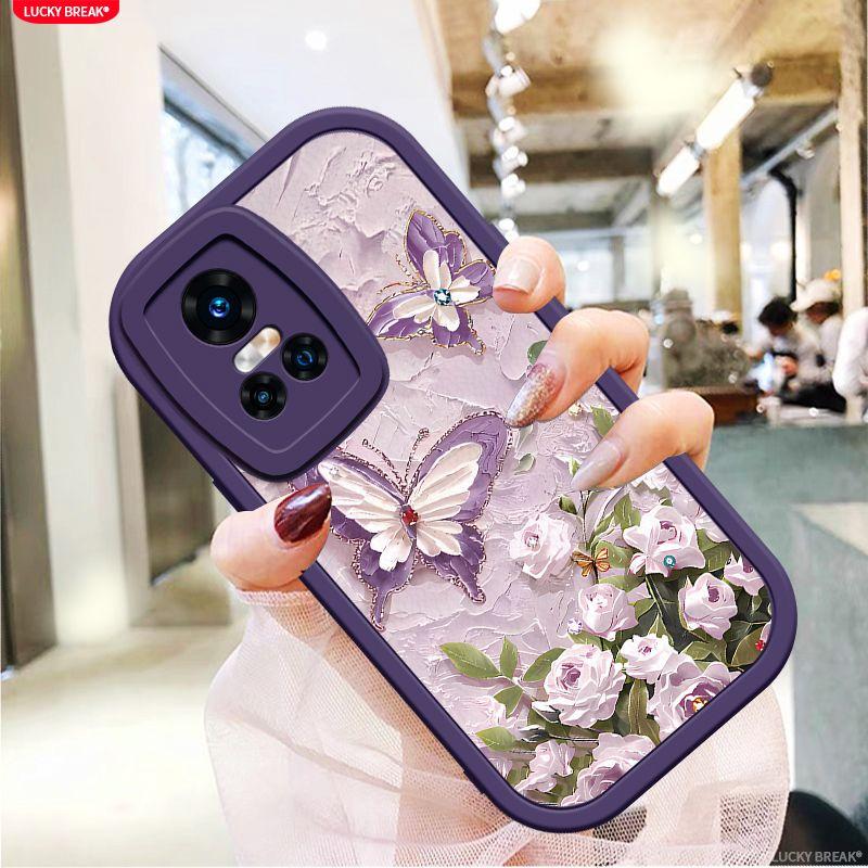 RealmeGTNeo3 Mobile Phone Case New Butterfly Rose All-inclusive Summer Internet Celebrity Silicone Anti-drop Soft Case
