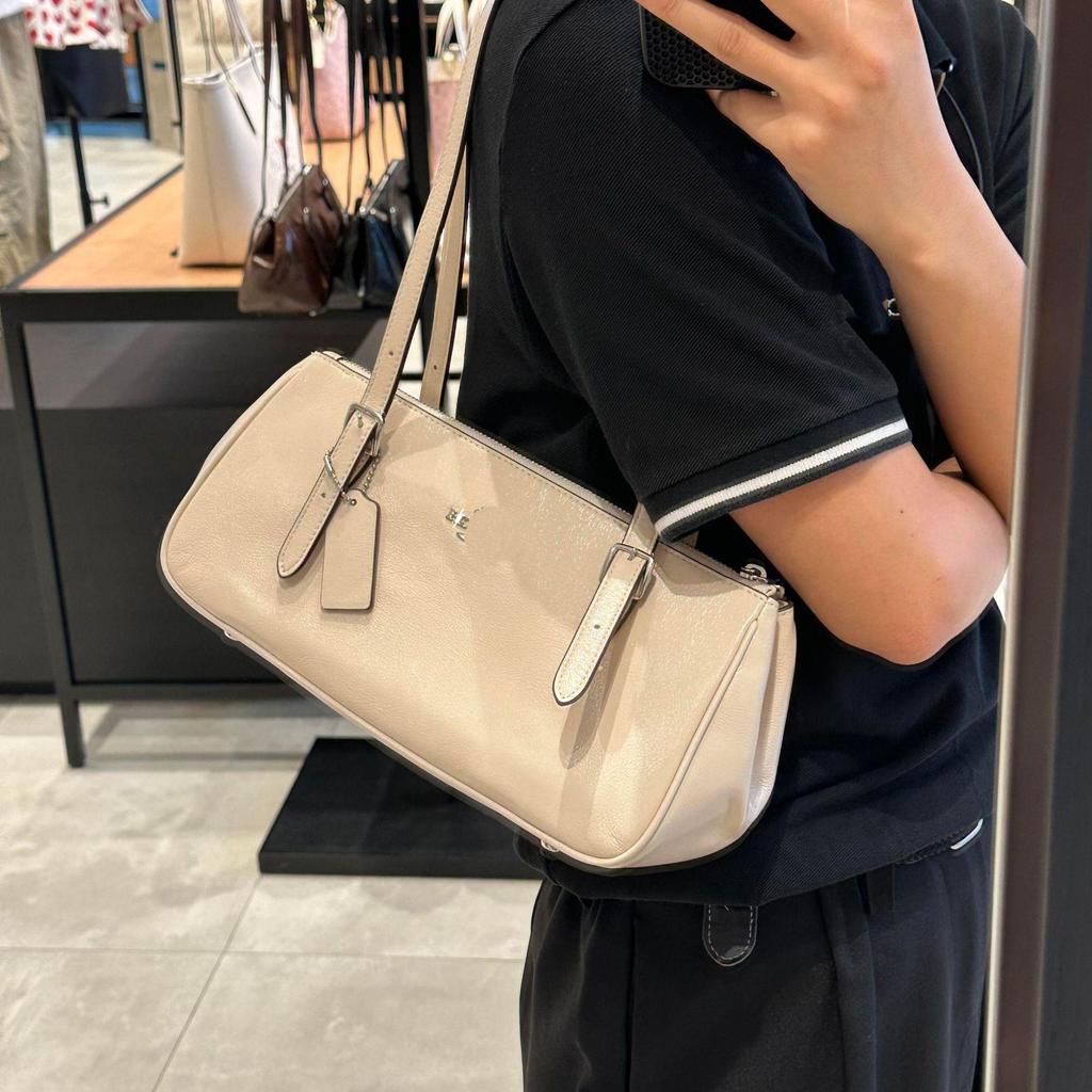 Trener Asher 2025 Torba Bagietka Bowlingowa ze Skóry Vintage - Wykończenie Olej i Ocet, Torebka Jednoramienna