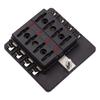 1 In 8 Out Car RV Fuse Box Base Insurance Insert PC Terminal Block Black