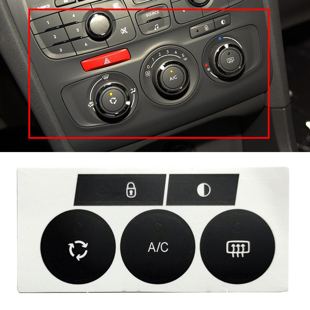 Naklejki na przyciski C4 Naklejki na przyciski sterowania klimatyzacją C4 Naprawa przycisków sterowania klimatyzacją do naprawy wnętrza samochodu, odporne na odklejanie, materiał wysokiej jakości