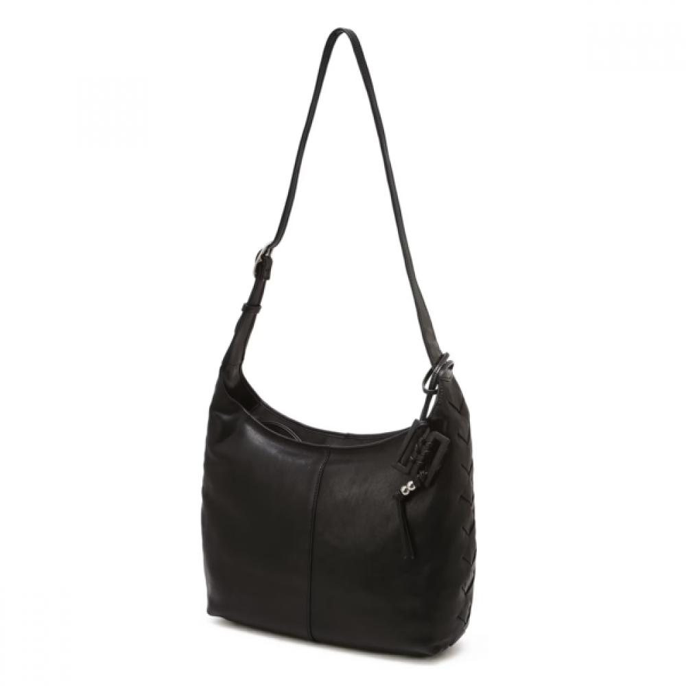Daks Heather Black Premium Leather Crossbody Shoulder Bag Dcba75761bk
