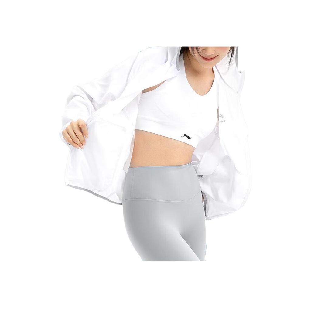 Li Ning Casual Sports Letter Solid Color Brand Logo Hooded Jacket Unisex Jackets White YFDT135-1