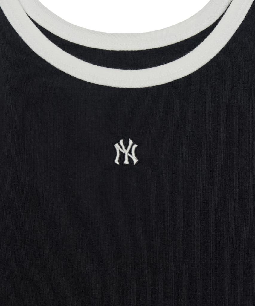 Emelbi Women'S Basic Ringer Ribbed Sleeveless Dress Ny (Black) (A Type)