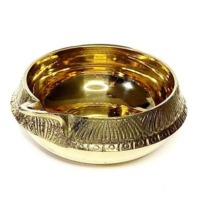 Sedona Magic Gold Öllampe, 9,2 cm Außendurchmesser, Messing Räuchergefäß, Antik, für Anbetung, Kerzenhalter, Räucherwerk, Indisch, Asiatisch, Ethnisch…