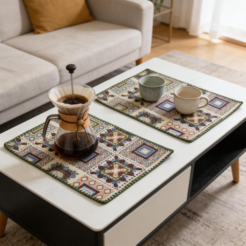 12 X 18 Inch Cotton Linen Washable Table Protector Durable Dining Table Kitchen Home Decor Placemats