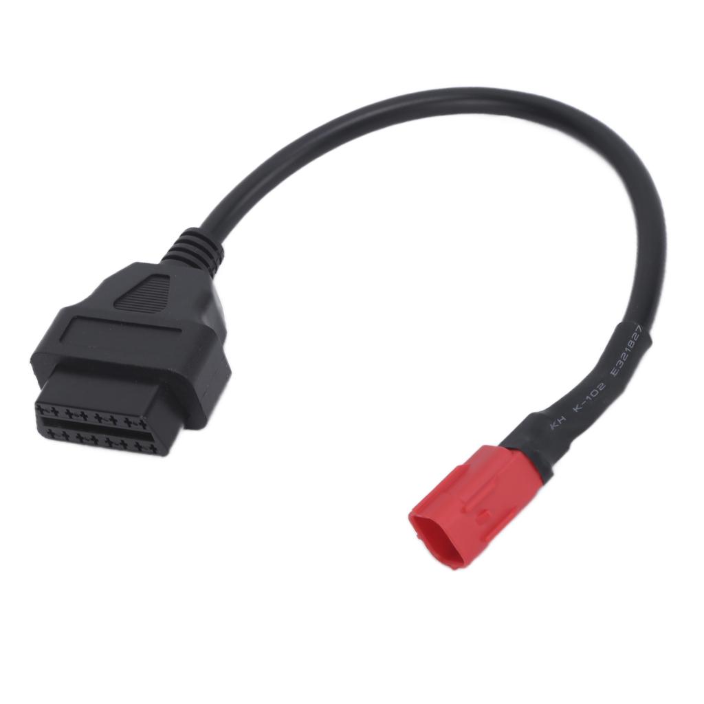 Motorcycle OBD 16Pin to 6Pin Connector Cable Flexible Black Maintenance Modification