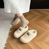 Katoenen pantoffels buiten draagzak hoofd pluizige pantoffels voeten zijn niet moe retro zachte zool Britse stijl veelzijdig winter