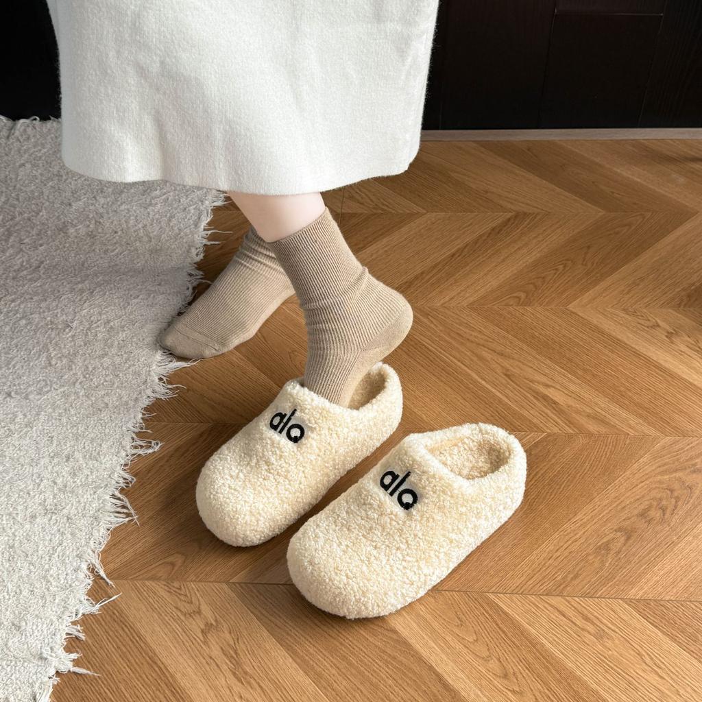 Katoenen pantoffels buiten draagzak hoofd pluizige pantoffels voeten zijn niet moe retro zachte zool Britse stijl veelzijdig winter