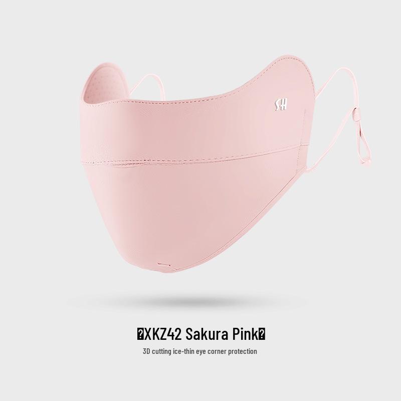 Summer Gradient Blush UV Protection Ice Silk Mask for Women - 3D Stereo Design, UPF 50+, Eye Corner Protection