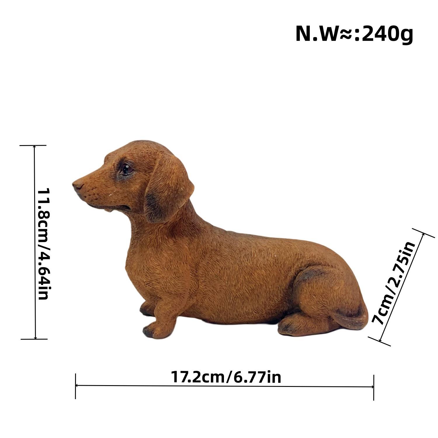 Simulation Dachshund Dog Statue Animal Model Small Ornament Toy Dog Puppy Outdoor Garden Decoration Resion Handicraft Home Decor