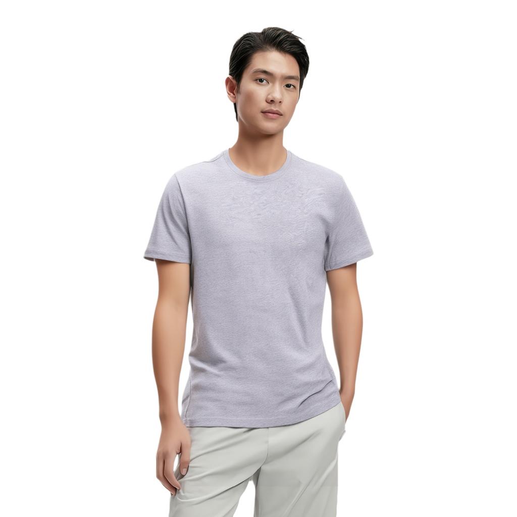 Men's Nike Solid Color Cotton Round Neck Short Sleeve Gray T-Shirt AJ1159-063